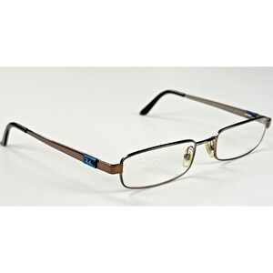 Ray Ban RB6076 2511 Brown Men Rectangle Metal 51-19-135mm Eyeglasses FRAMES ONLY